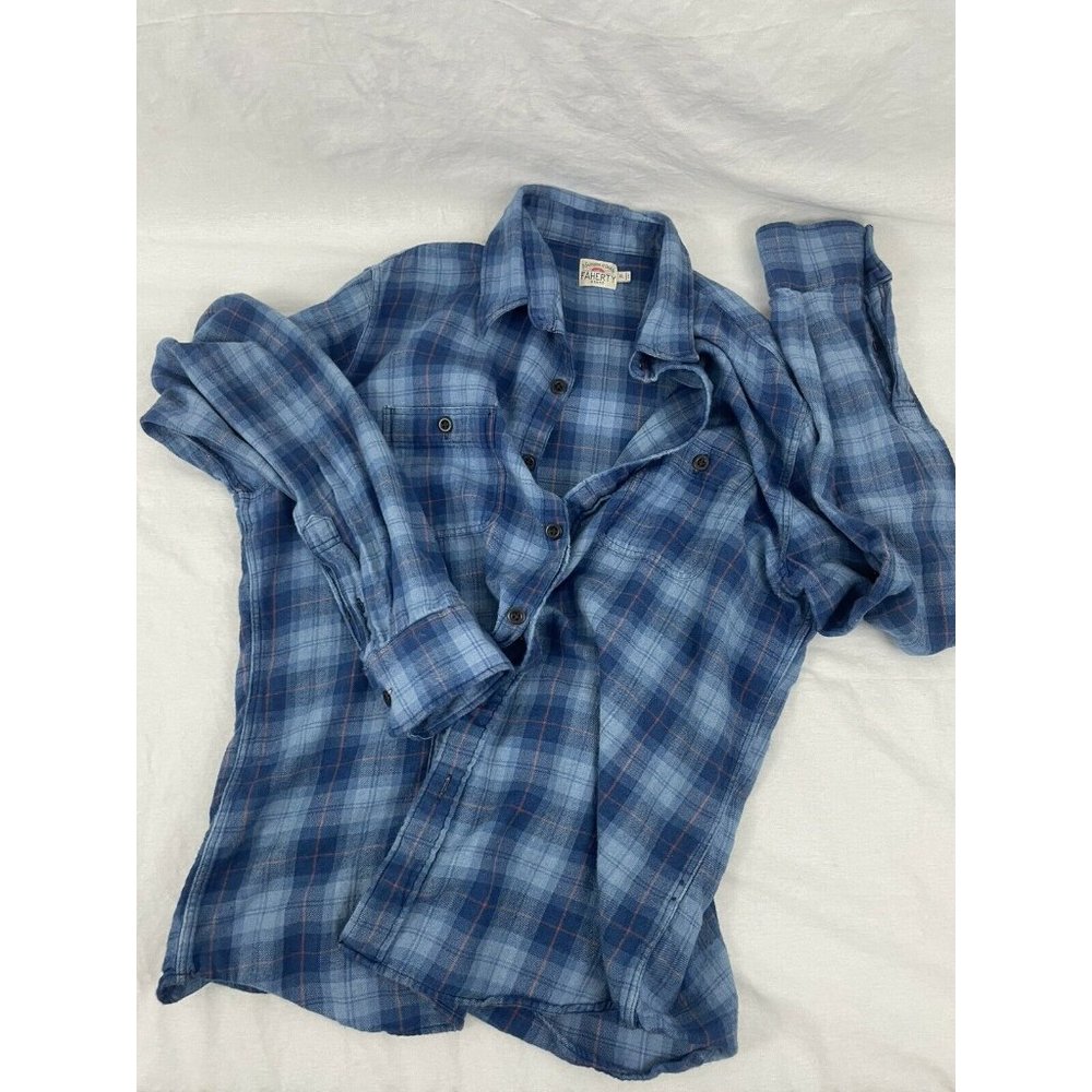Faherty Blue Plaid XL Men’s LS Long Button Shirt 🇺🇸 FAST SHIPPING 🇺🇸